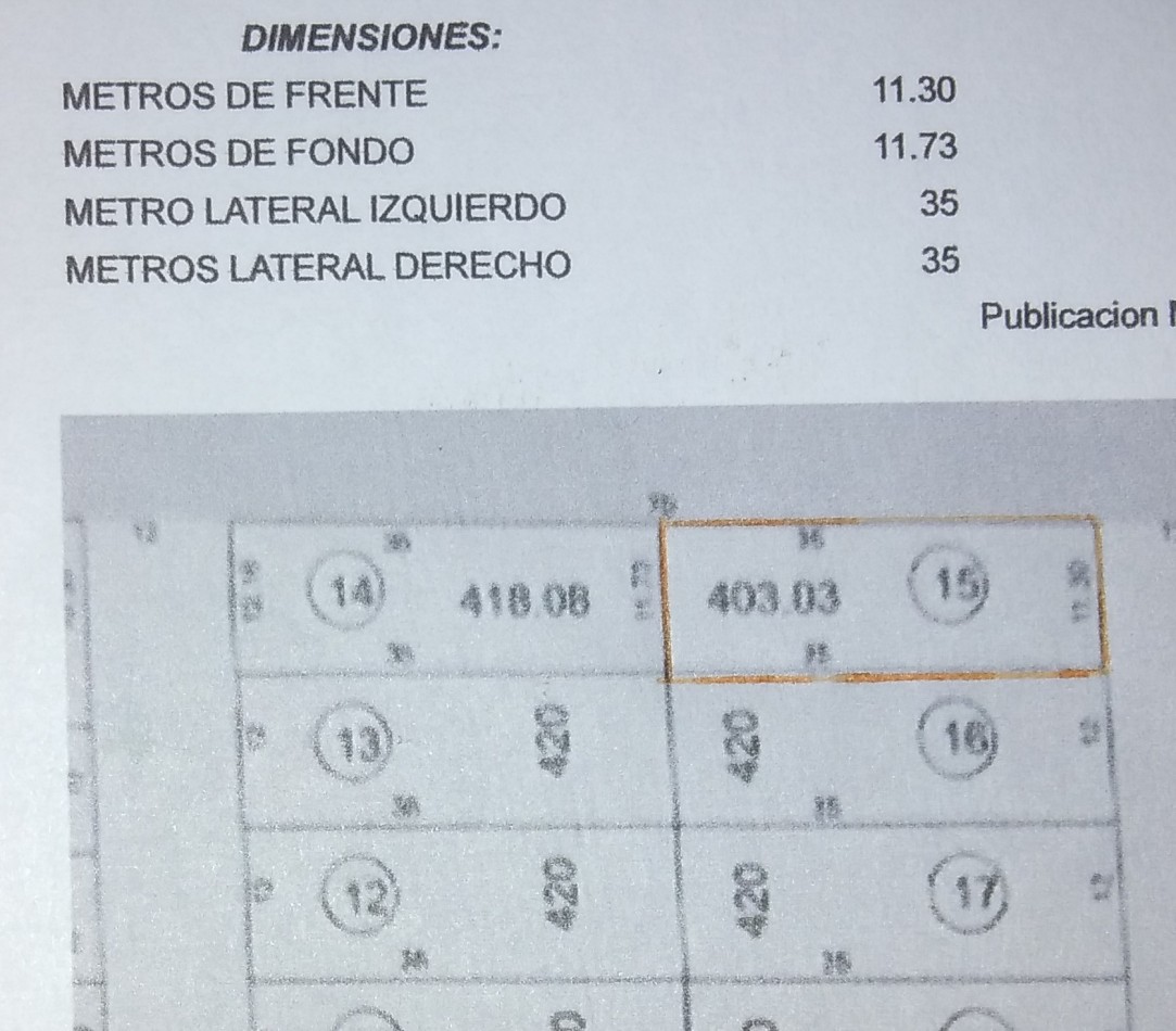  Vendo Lote de 403 mts²_Comuna San Roque Punilla Cba.